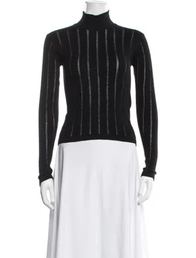 Pre-owned See By Chloé Merino Wool Striped Sweater In Black