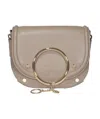 See By Chloé Metal Logo Shoulder Bag In Nude
