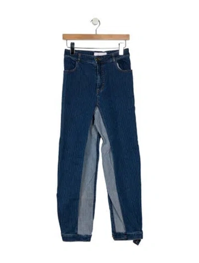 Pre-owned See By Chloé Mid-rise Straight Leg Jeans In Blue