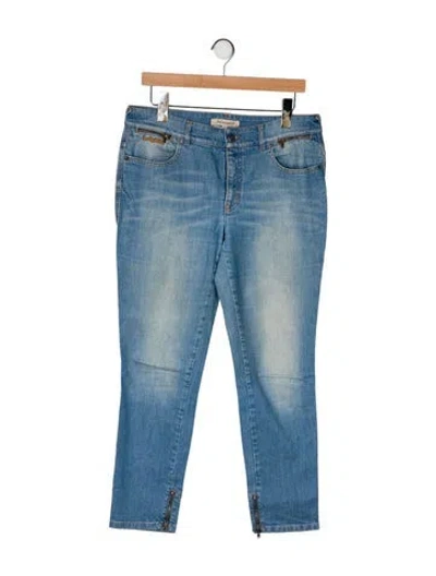 Pre-owned See By Chloé Mid-rise Straight Leg Jeans In Blue