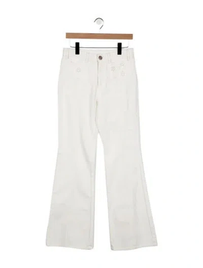 Pre-owned See By Chloé Mid-rise Wide Leg Jeans In White