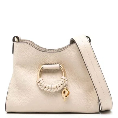 See By Chloé See By Chloe Mini Joan Leather Top Handle Bag In Beige