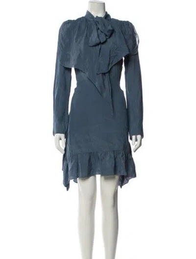 Pre-owned See By Chloé Mock Neck Knee-length Dress In Blue