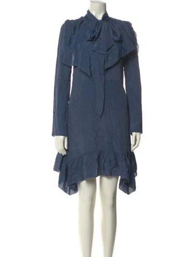 Pre-owned See By Chloé Mock Neck Knee-length Dress In Blue