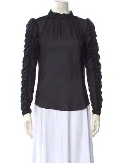 Pre-owned See By Chloé Mock Neck Long Sleeve Blouse In Black
