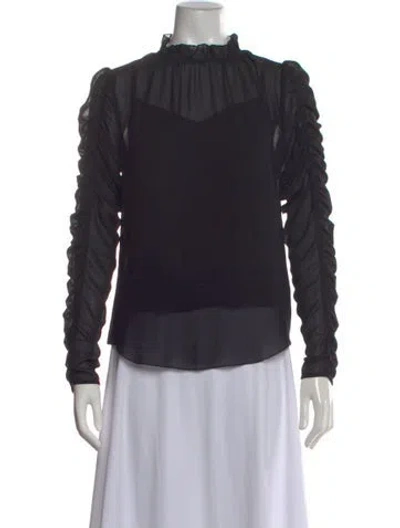Pre-owned See By Chloé Mock Neck Long Sleeve Blouse In Black