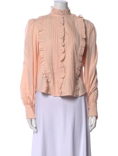 Pre-owned See By Chloé Mock Neck Long Sleeve Blouse In Pink