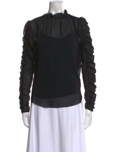 Pre-owned See By Chloé Mock Neck Long Sleeve Sweatshirt In Black