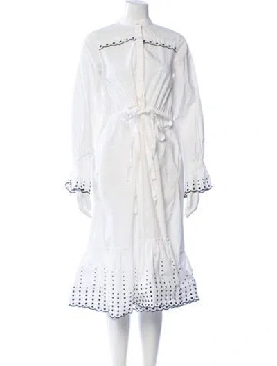 Pre-owned See By Chloé Mock Neck Midi Length Dress In Gray