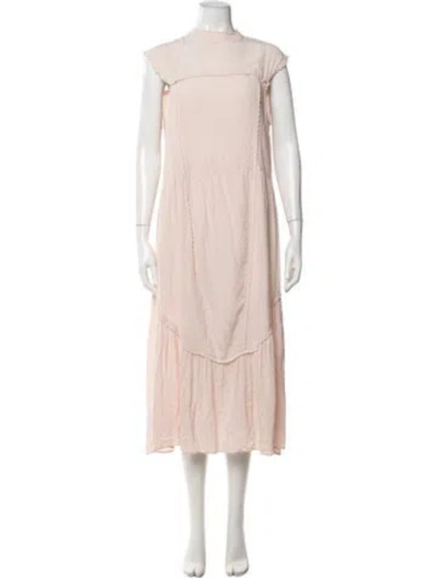 Pre-owned See By Chloé Mock Neck Midi Length Dress In Pink