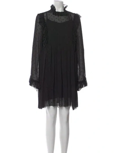 Pre-owned See By Chloé Mock Neck Mini Dress In Black