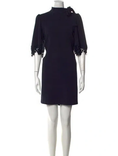 Pre-owned See By Chloé Mock Neck Mini Dress In Blue