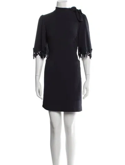 Pre-owned See By Chloé Mock Neck Mini Dress In Blue