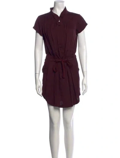 Pre-owned See By Chloé Mock Neck Mini Dress In Burgundy
