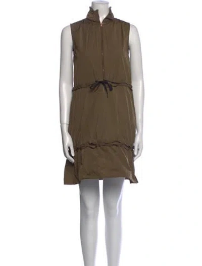 Pre-owned See By Chloé Mock Neck Mini Dress In Green