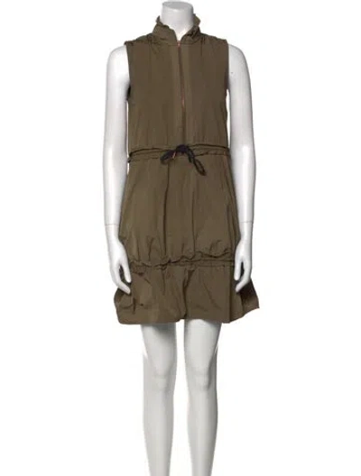 Pre-owned See By Chloé Mock Neck Mini Dress In Green