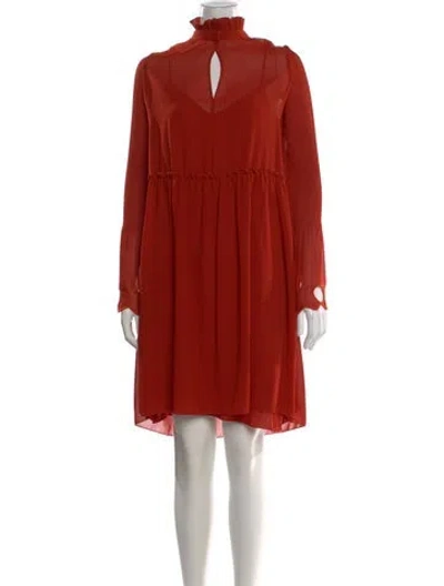 Pre-owned See By Chloé Mock Neck Mini Dress In Orange