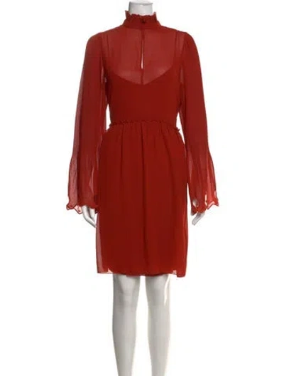 Pre-owned See By Chloé Mock Neck Mini Dress In Orange
