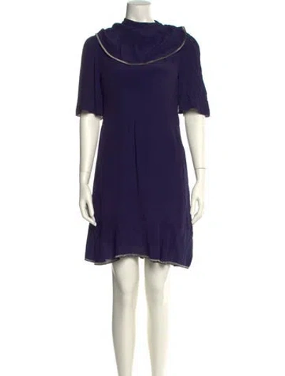 Pre-owned See By Chloé Mock Neck Mini Dress In Purple