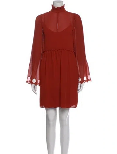 Pre-owned See By Chloé Mock Neck Mini Dress In Red