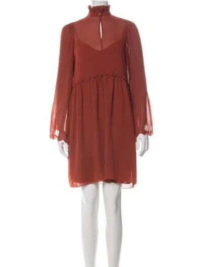 Pre-owned See By Chloé Mock Neck Mini Dress In Red