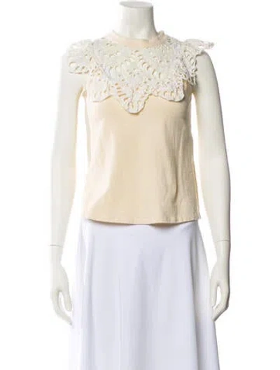 Pre-owned See By Chloé Mock Neck Sleeveless Blouse In Neutral
