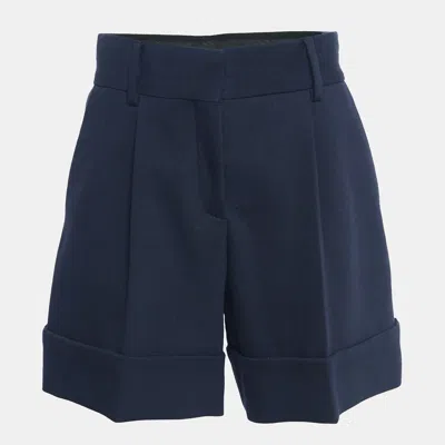 Pre-owned See By Chloé Navy Blue Gabardine Pleated Shorts M