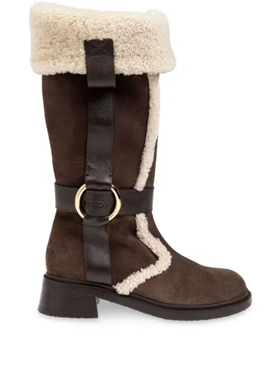 See By Chloé Woman Boot Chocolate Brown Size 8.5 Calfskin