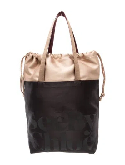 Pre-owned See By Chloé Nylon Bucket Bag In Black