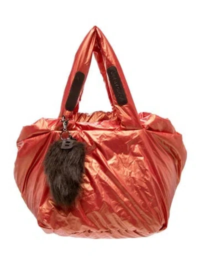 Pre-owned See By Chloé Nylon Bucket Bag In Orange