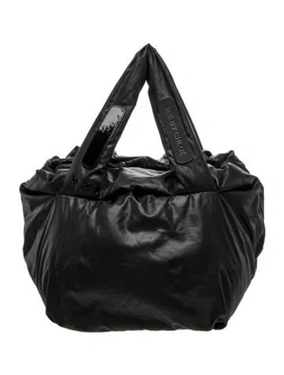 Pre-owned See By Chloé Nylon Shoulder Bag In Black/metallic