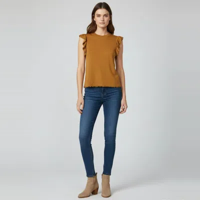 Pre-owned See By Chloé Ochre Crepe Ruffled Top M In Brown