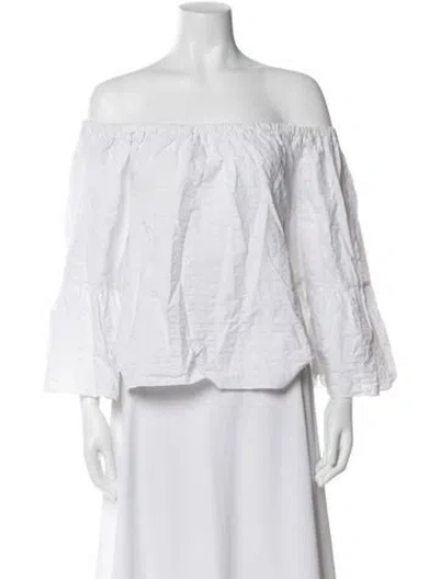 Pre-owned See By Chloé Off-the-shoulder Long Sleeve Top In White