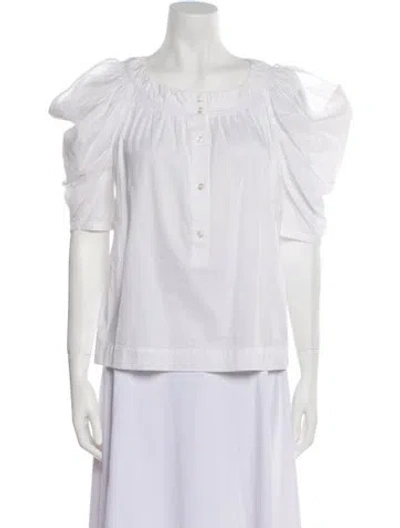 Pre-owned See By Chloé Off-the-shoulder Short Sleeve Blouse In White