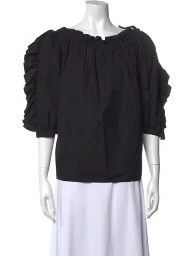 Pre-owned See By Chloé Off-the-shoulder Short Sleeve Top In Black