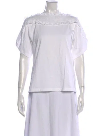 Pre-owned See By Chloé Off-the-shoulder Short Sleeve Top In White