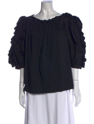 Pre-owned See By Chloé Off-the-shoulder Three-quarter Sleeve Blouse W/ Tags In Black