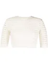 See By Chloé Open-knit Short-sleeve Top In White