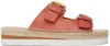 See By Chloé Orange Glyn Sandals In 830 Light/pastel Ora
