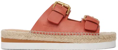 See By Chloé Orange Glyn Sandals In 830 Light/pastel Ora