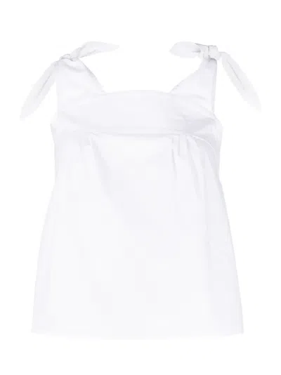See By Chloé Tie-detailed Cotton-poplin Top In White