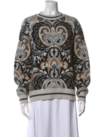 Pre-owned See By Chloé Paisley Print Crew Neck Sweater In Grey