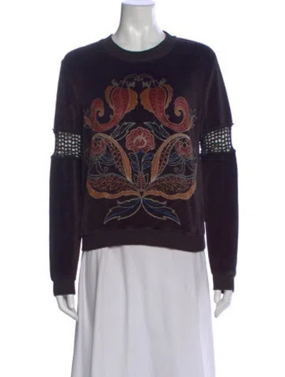 Pre-owned See By Chloé Paisley Print Crew Neck Sweatshirt In Blue