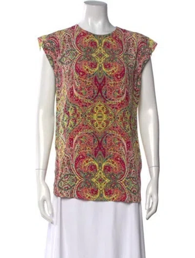 Pre-owned See By Chloé Paisley Print Crew Neck Top In Pink