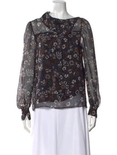Pre-owned See By Chloé Paisley Print Long Sleeve Blouse In Black