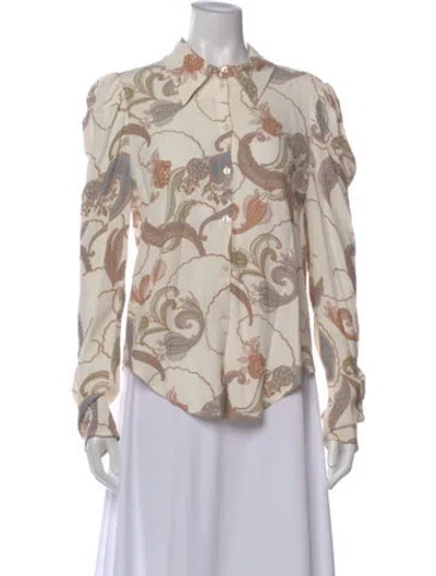 Pre-owned See By Chloé Paisley Print Long Sleeve Blouse In Neutral