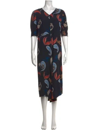 Pre-owned See By Chloé Paisley Print Midi Length Dress In Black