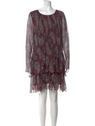 Pre-owned See By Chloé Paisley Print Mini Dress In Brown