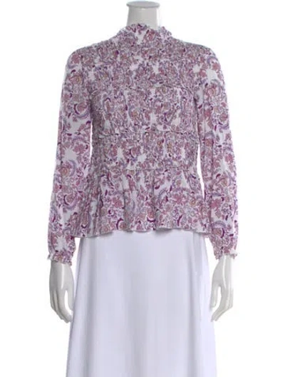 Pre-owned See By Chloé Paisley Print Mock Neck Blouse In Purple