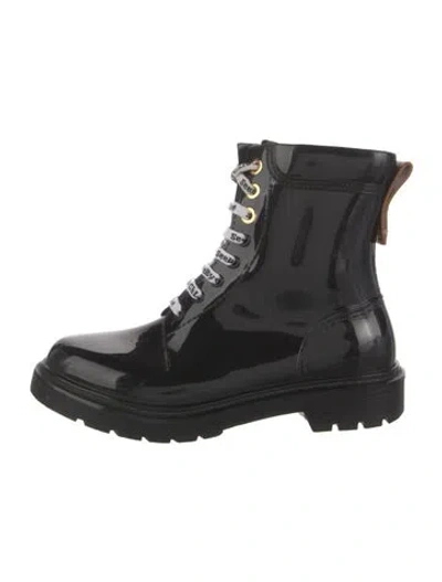 Pre-owned See By Chloé Patent Leather Combat Boots In Black